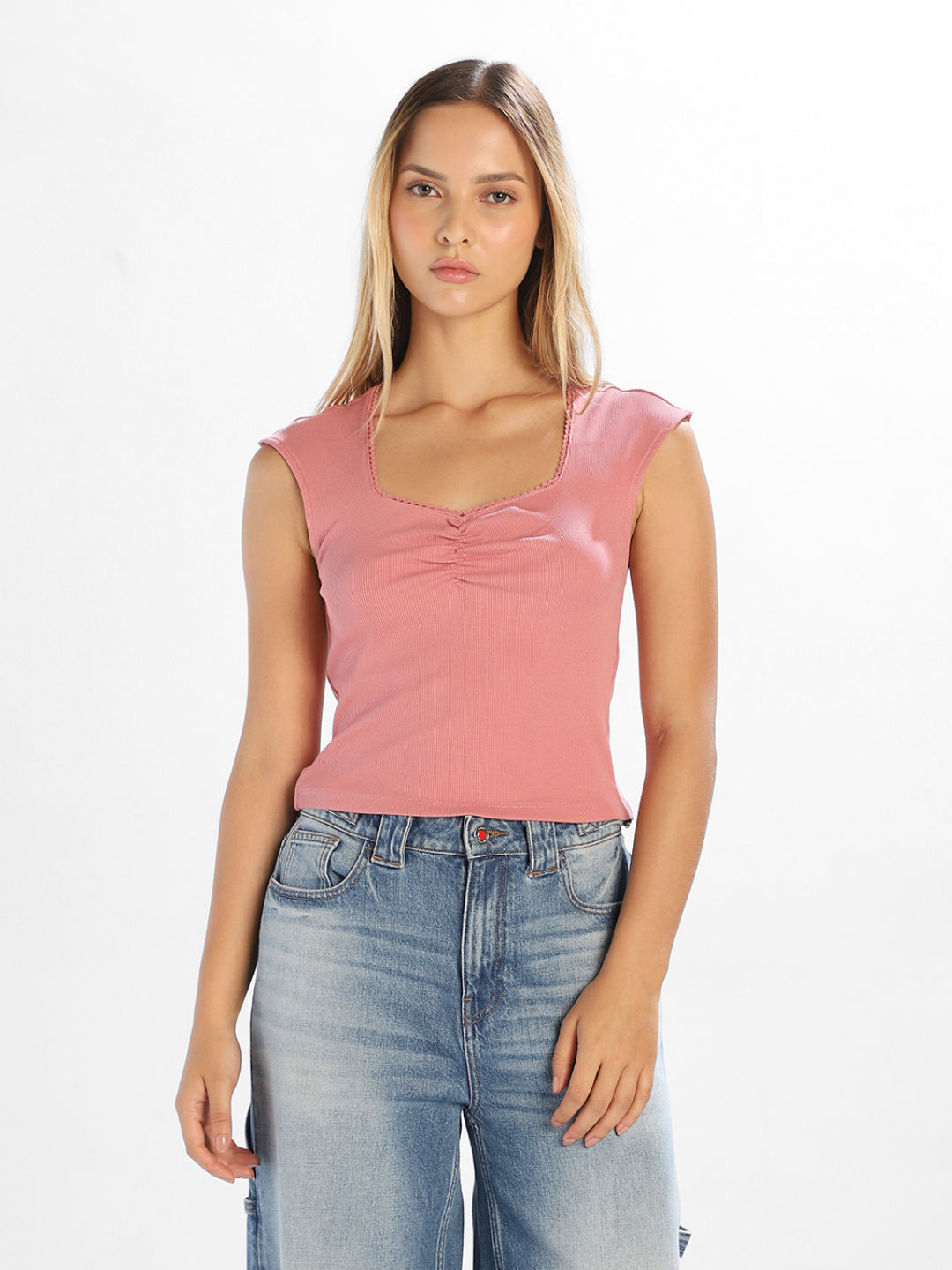 Pink Ribbed Top