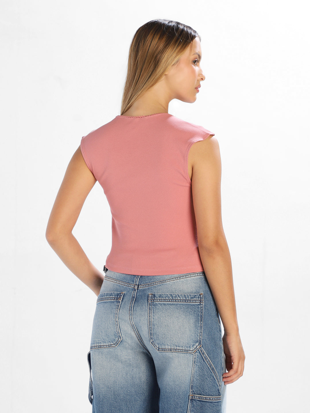 Pink Ribbed Top