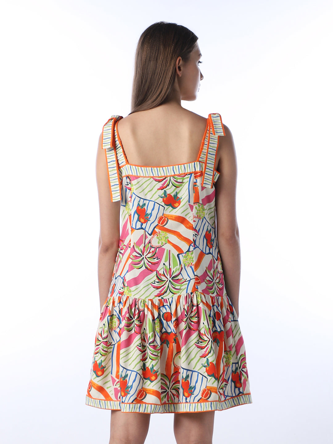 Printed Tie-Bow Dress