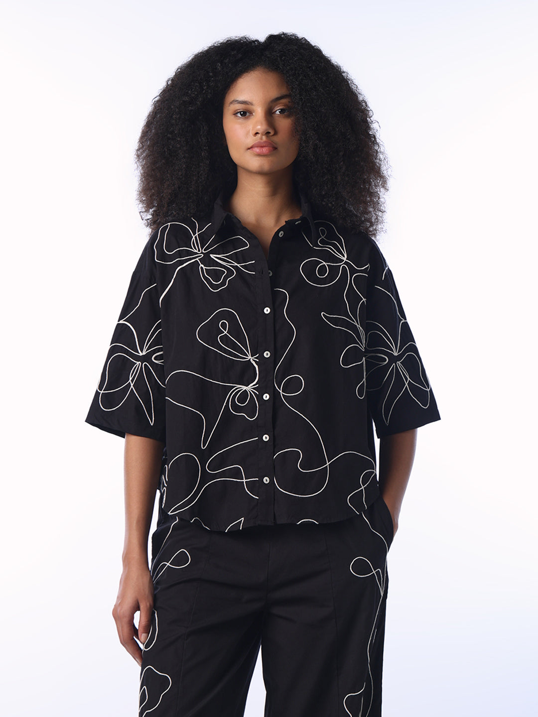 Abstract Print Oversized Shirt