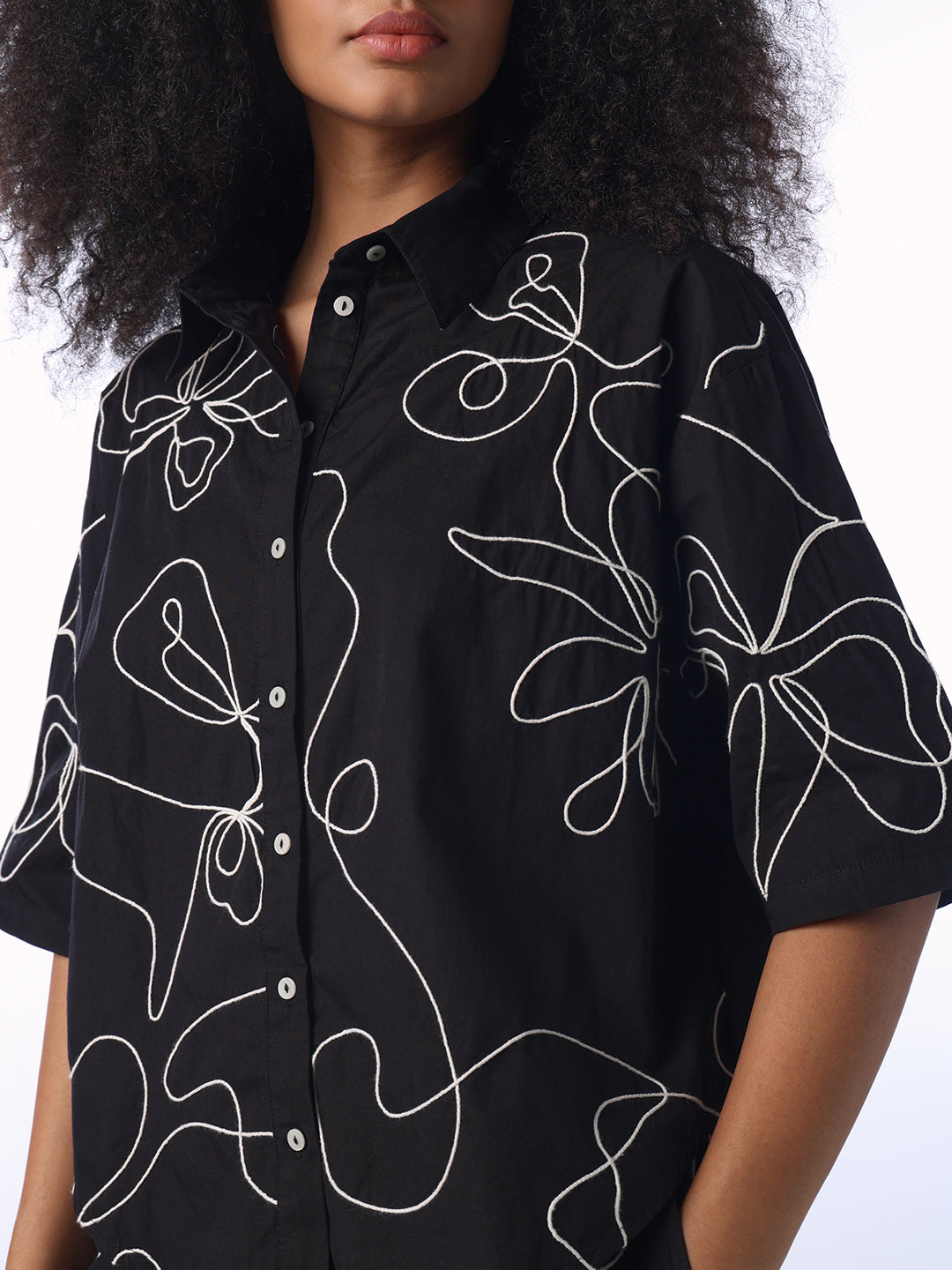 Abstract Print Oversized Shirt