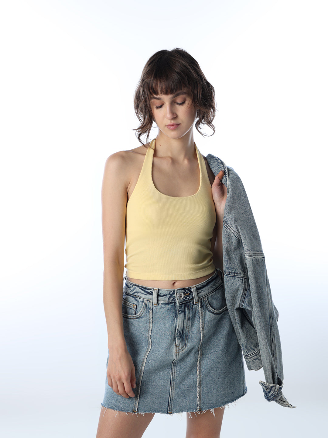 Yellow Halter Neck Top