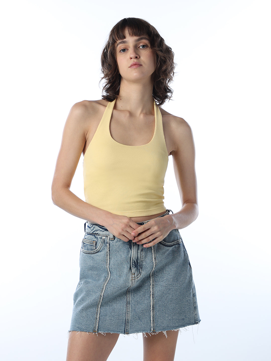 Yellow Halter Neck Top