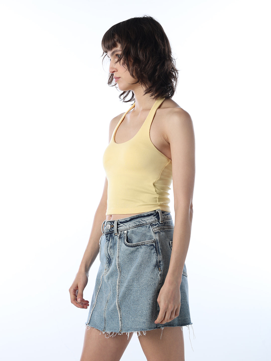 Yellow Halter Neck Top