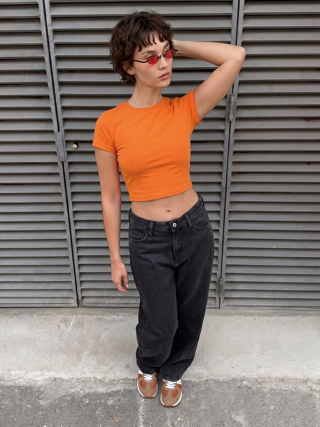 Bright Orange Cropped T-shirt