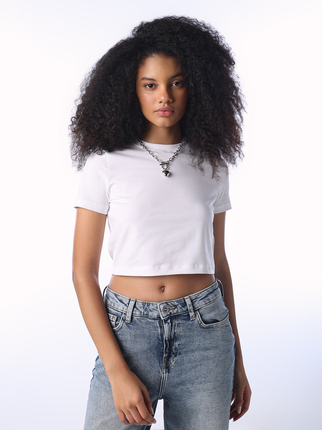 Cropped Snug T-shirt - White