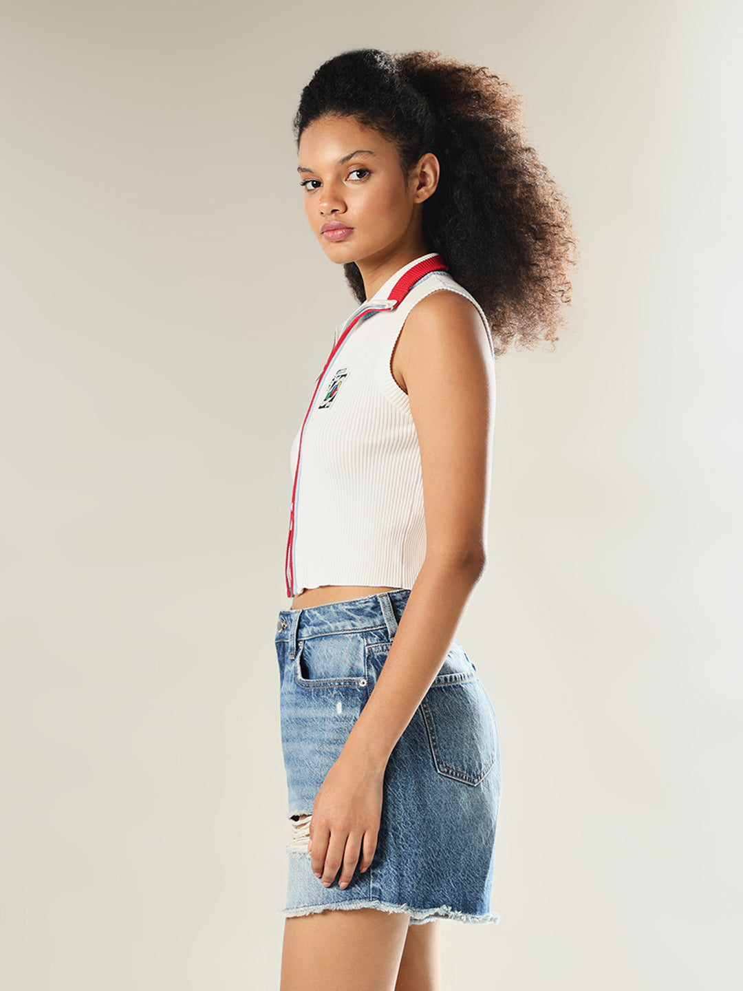 UNO X ONLY Ribbed Zip-Up Polo