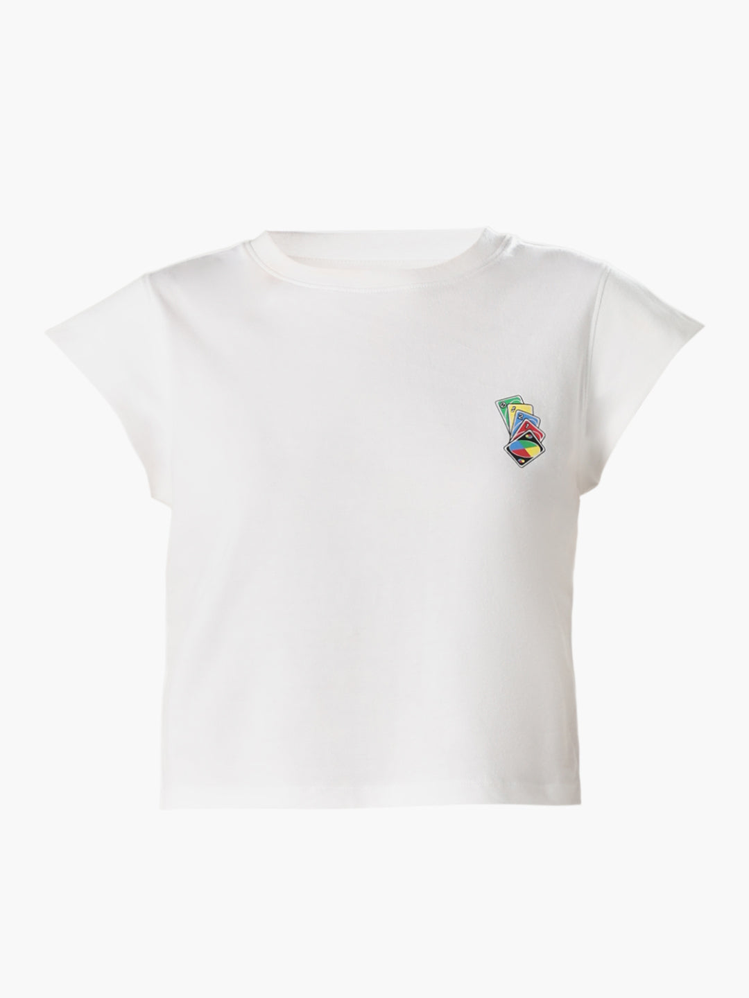 UNO X ONLY White Cropped Cotton T-shirt