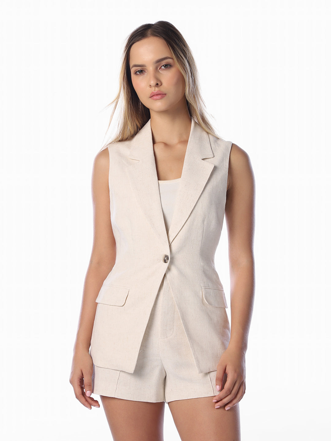 Beige Tailored Waistcoat