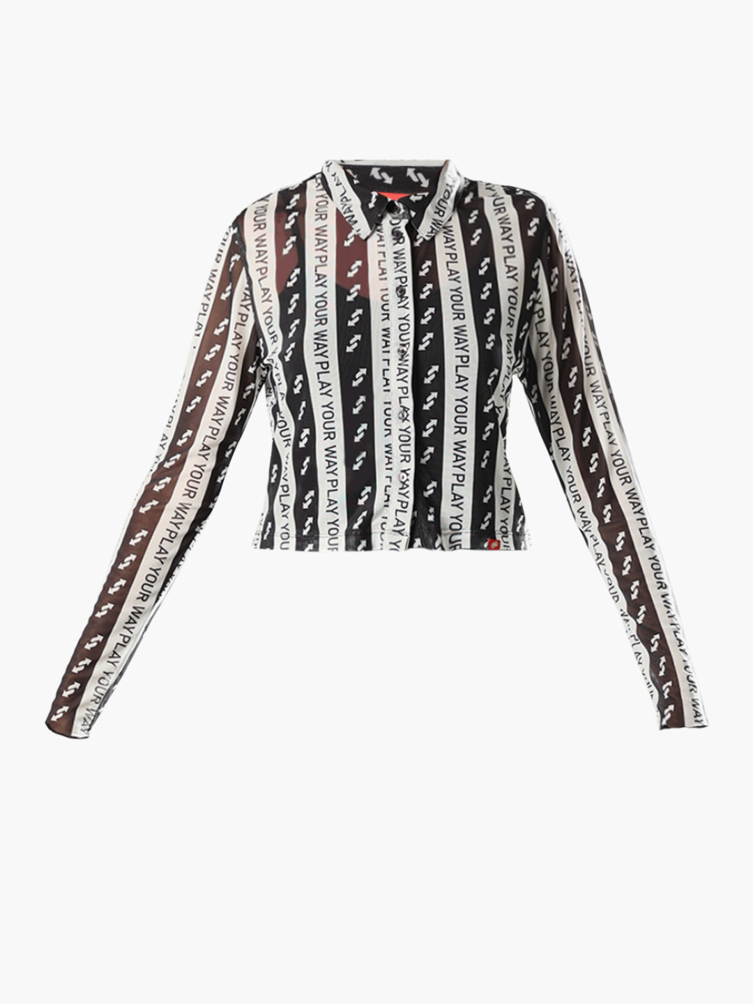 UNO X ONLY Printed Cropped Slim Fit Shirt