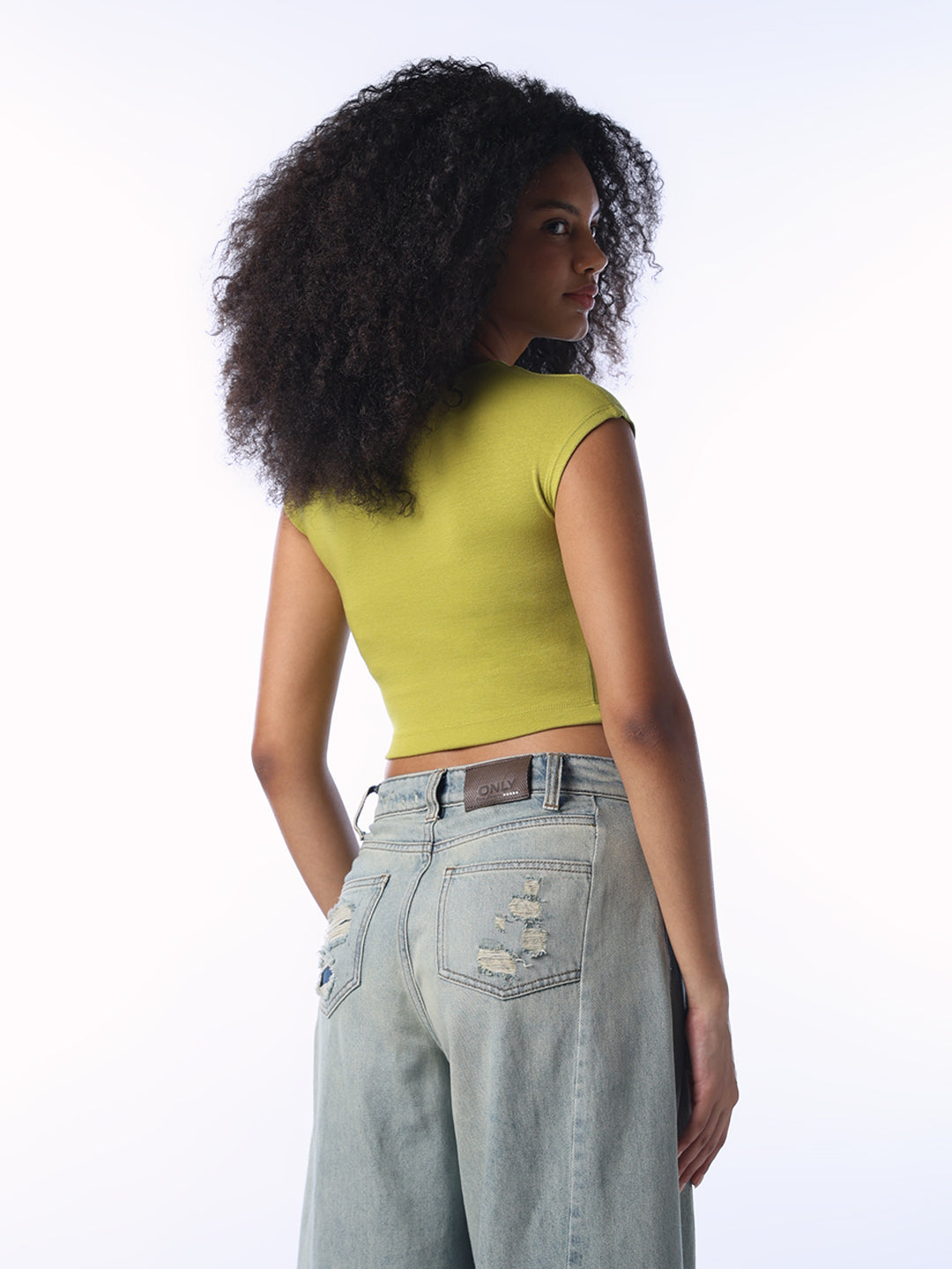 Green Cropped Muscle Tee