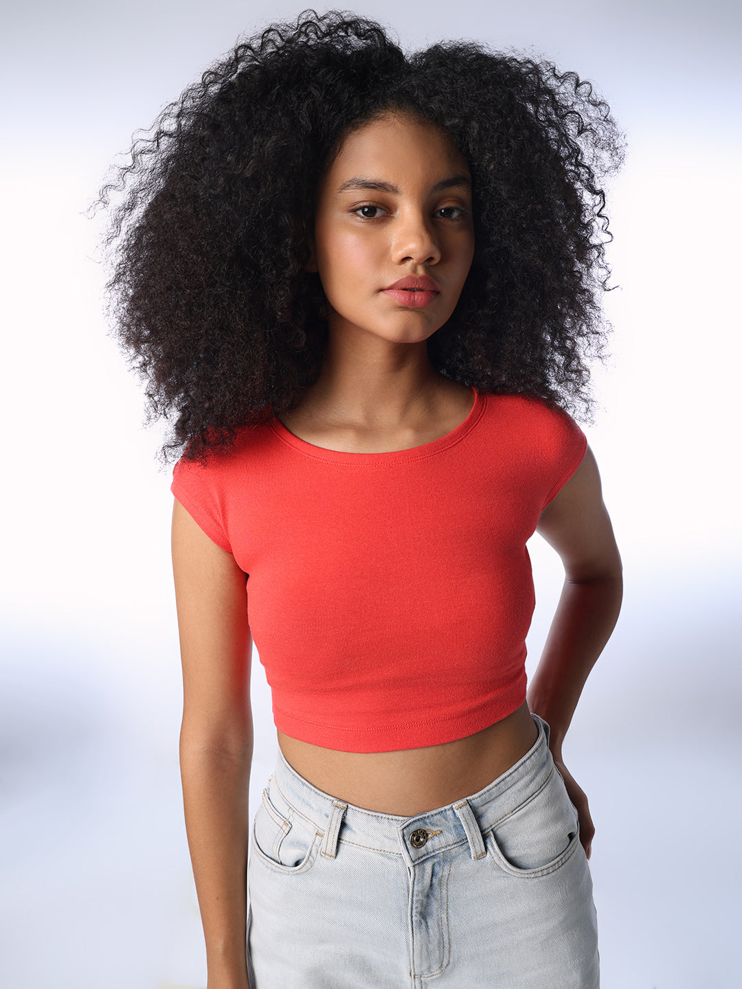 Red Cropped Muscle Tee