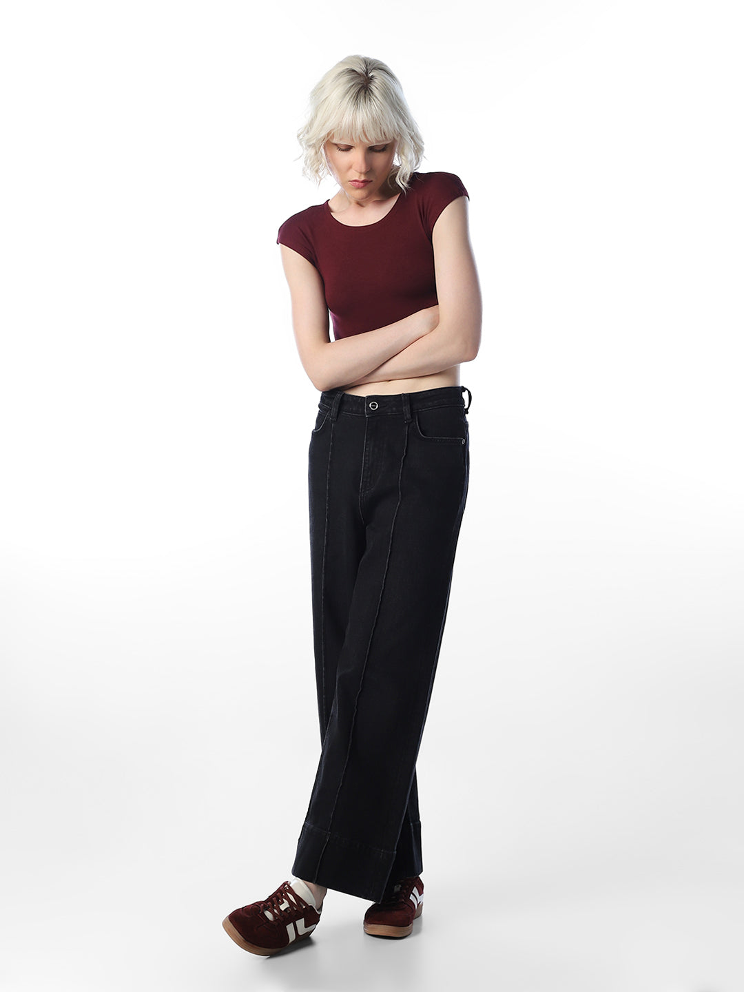 Maroon Cropped Muscle Tee