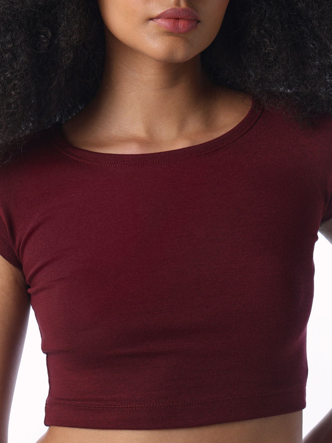 Maroon Cropped Muscle Tee