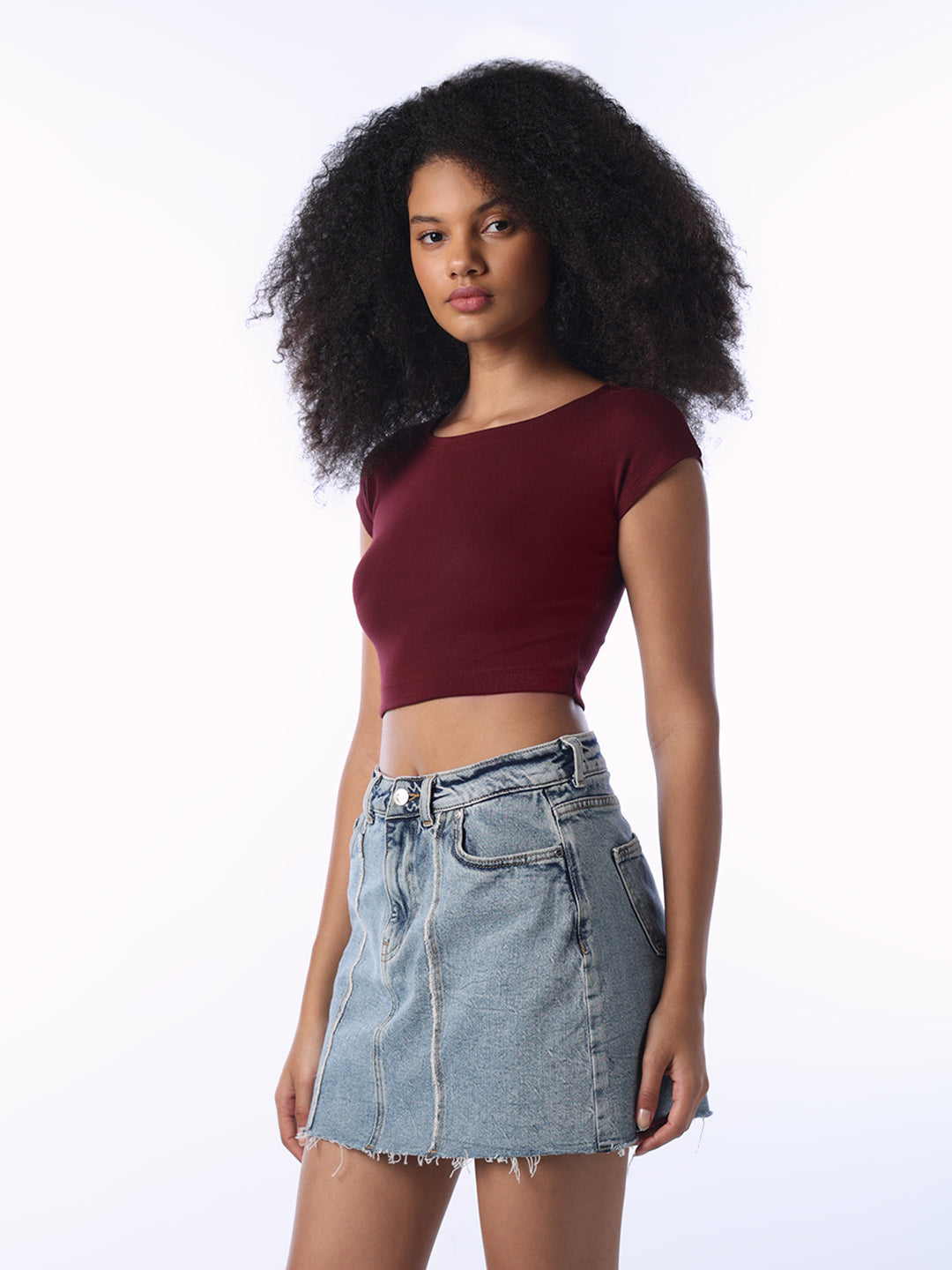 Maroon Cropped Muscle Tee
