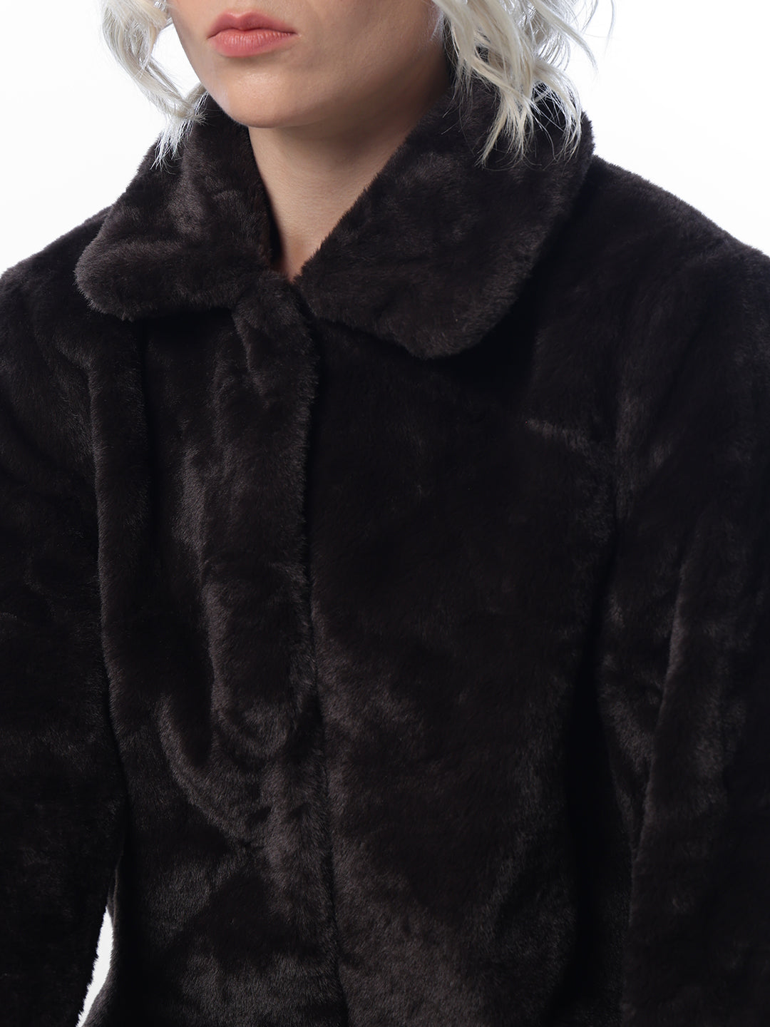 Dark Brown Faux Fur Jacket