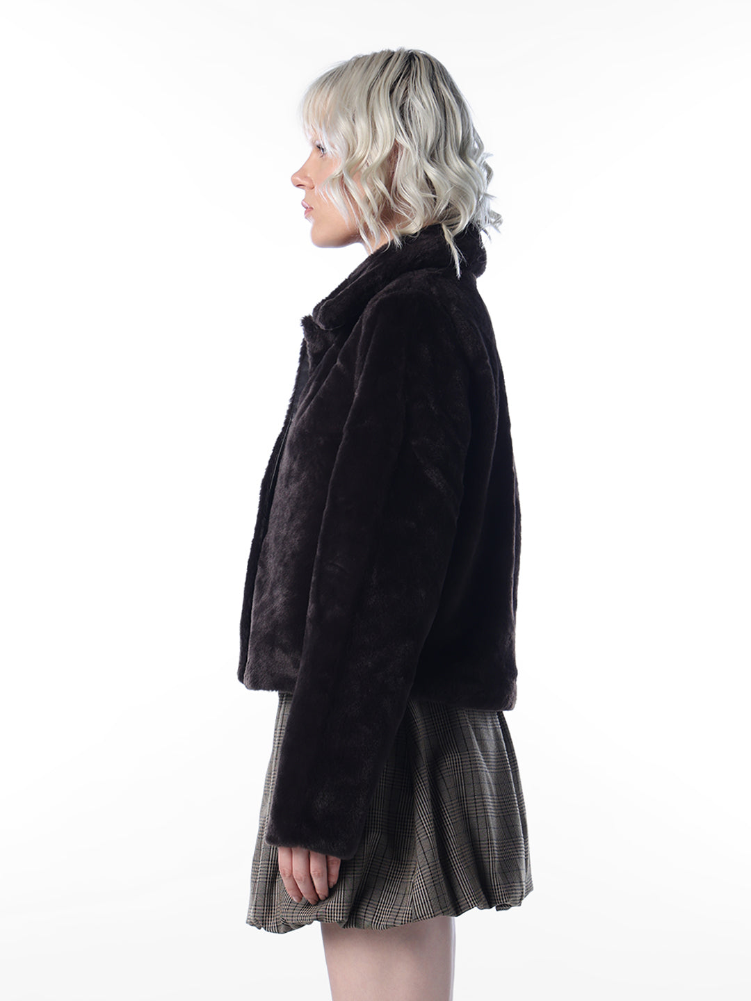 Dark Brown Faux Fur Jacket