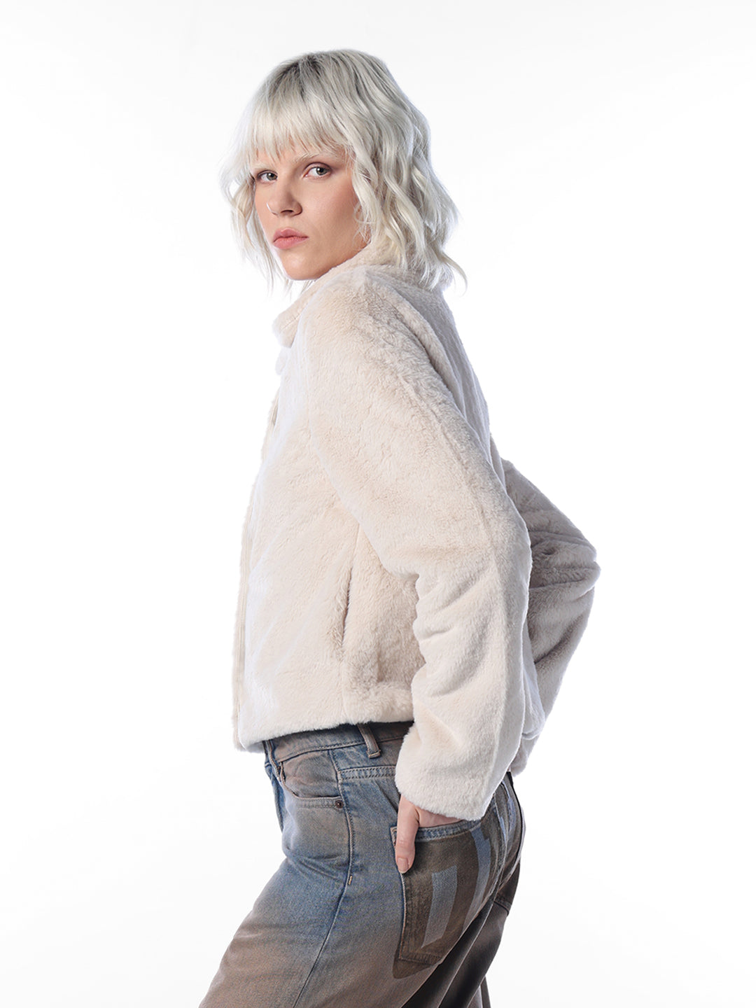 Off-White Faux Fur Jacket