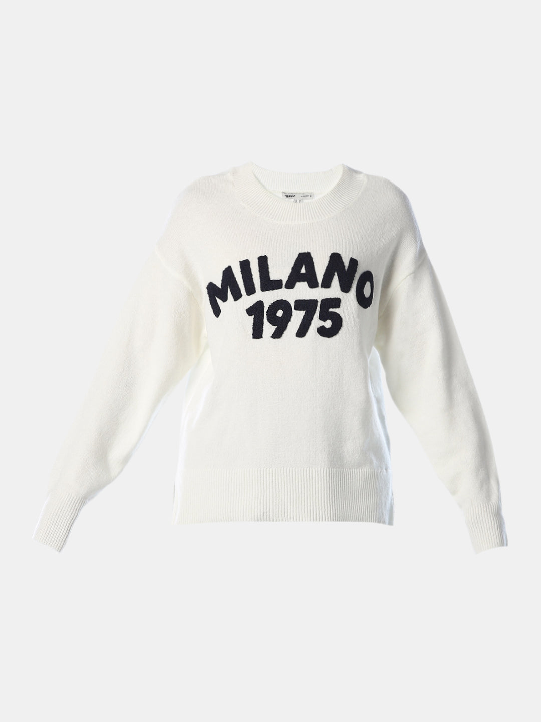 White Printed O-Neck Pullover