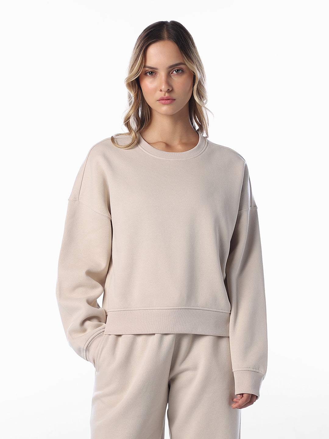 Beige Relaxed Fit Sweatshirt