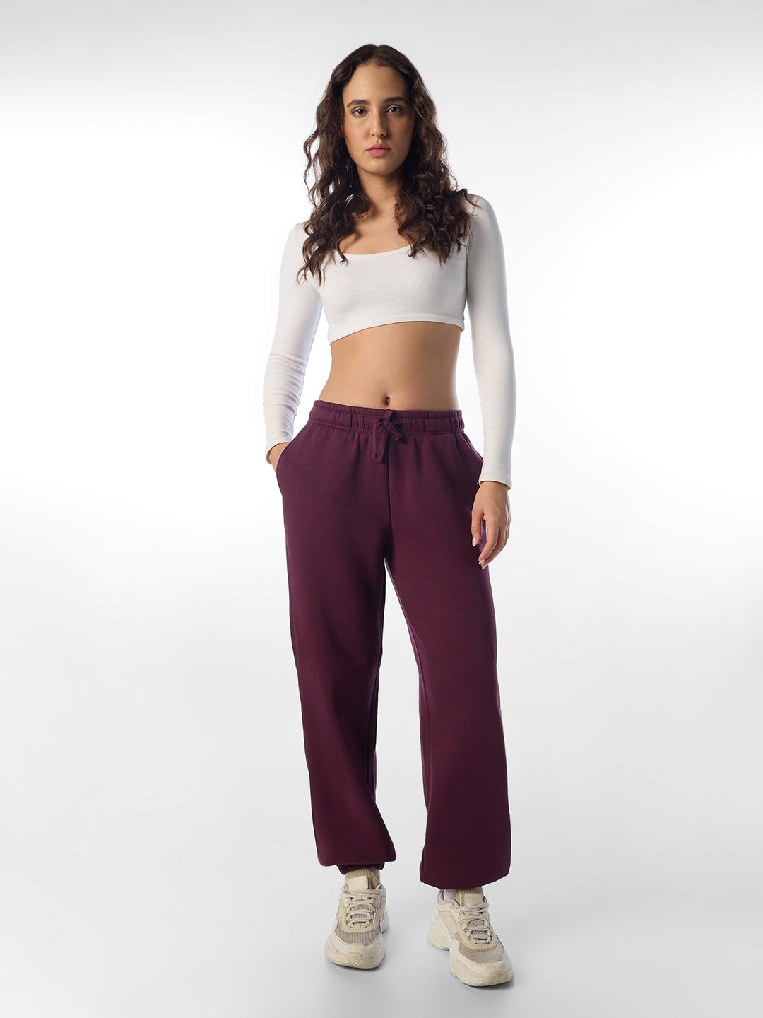 Maroon Regular Fit Sweatpants