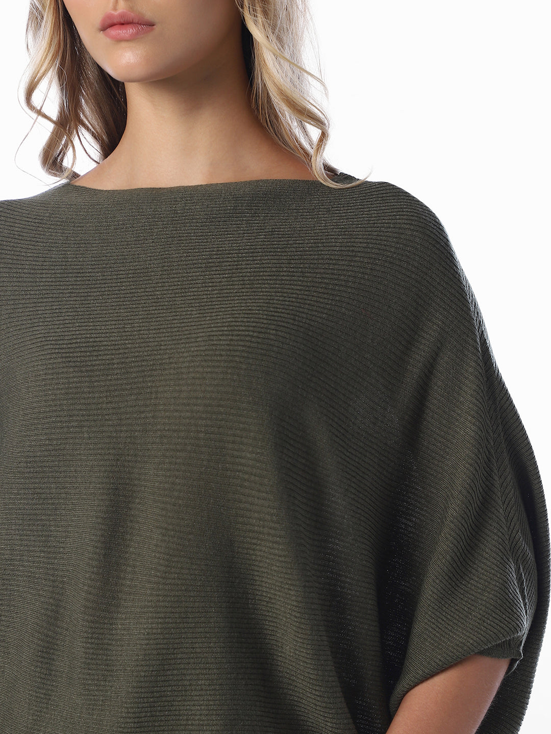 Green Bat Sleeve Pullover