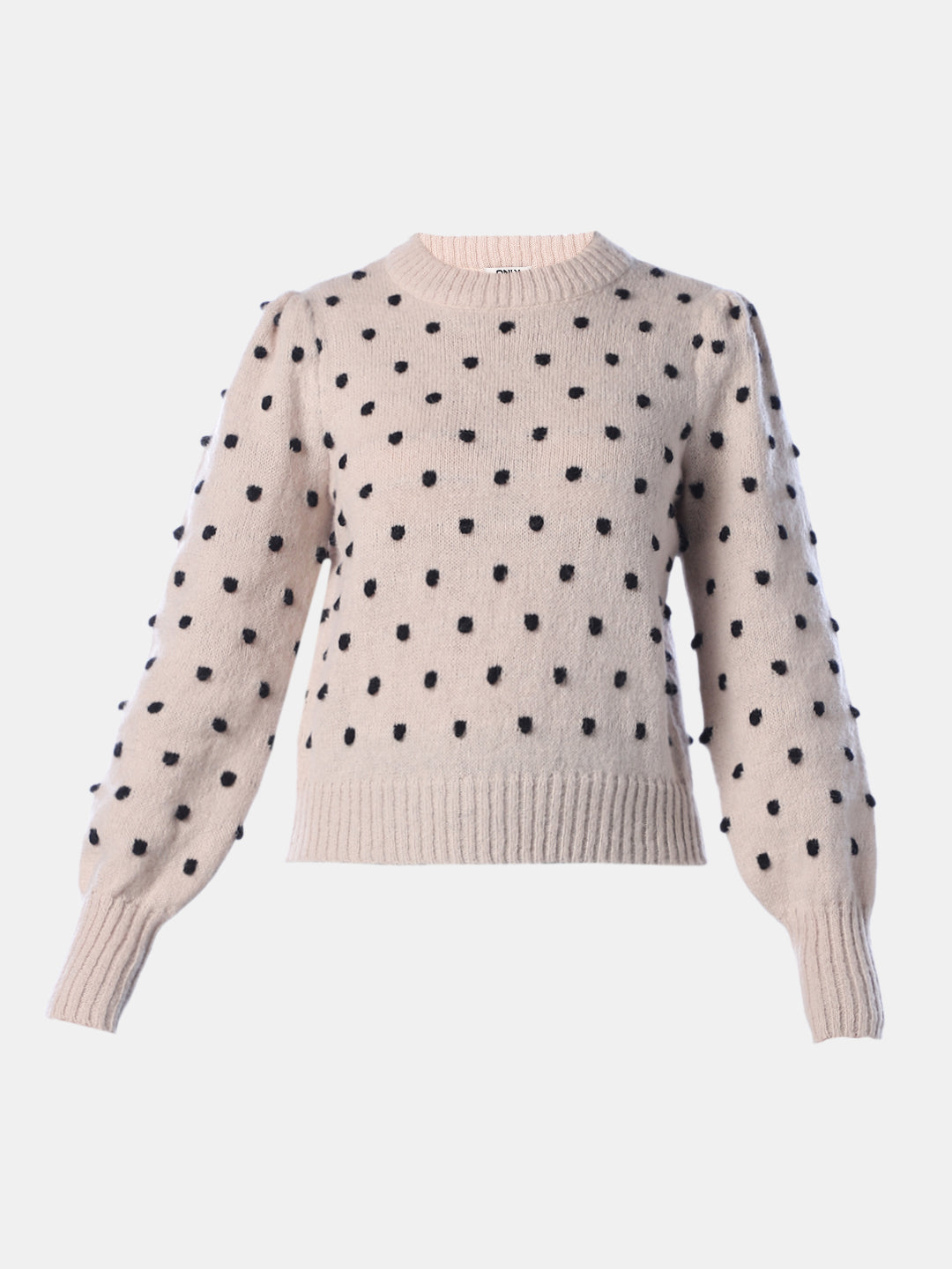 Beige Puff Sleeves Pullover