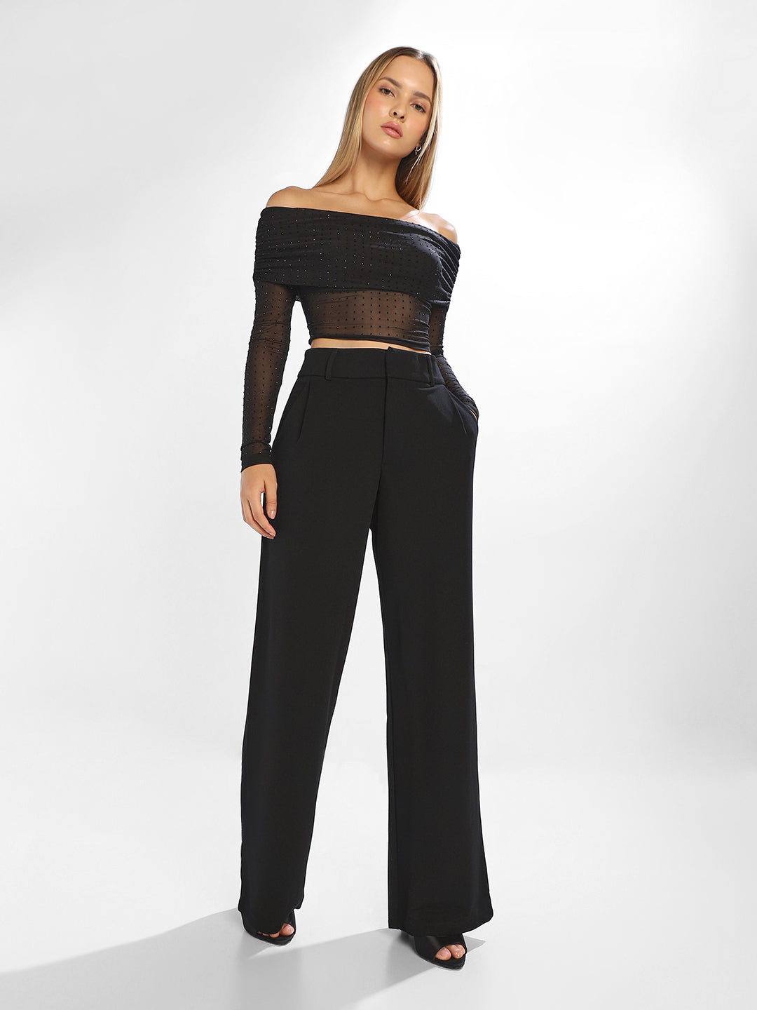 Black Regular Fit Pants