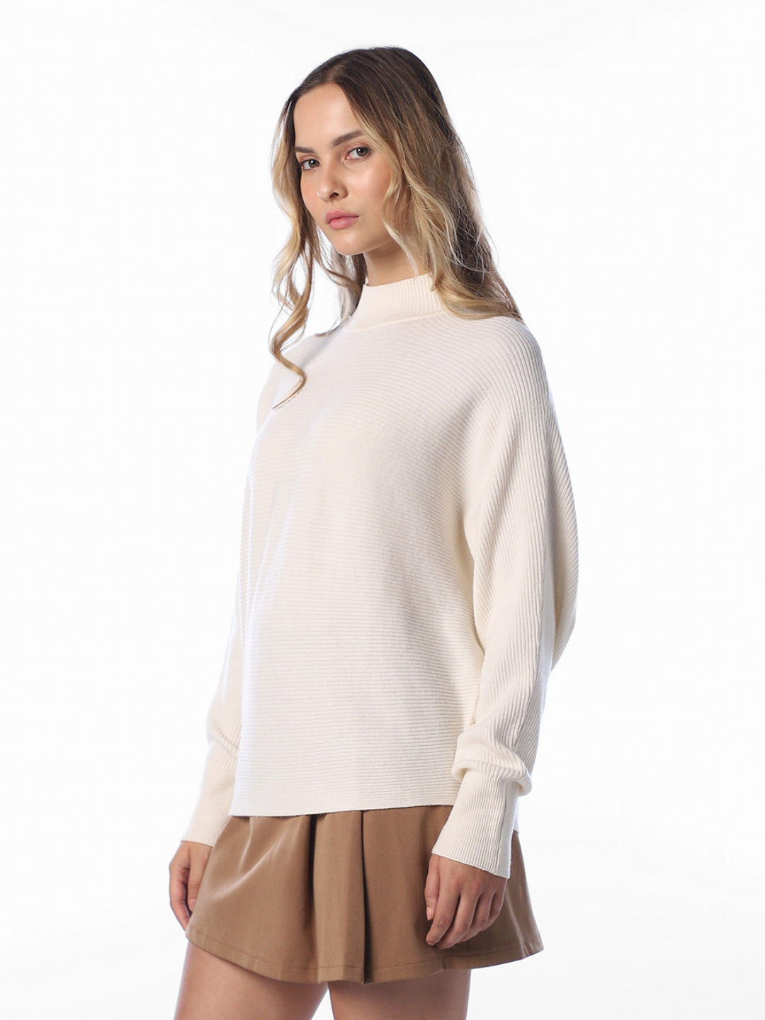 High Neck Ribbed Pullover