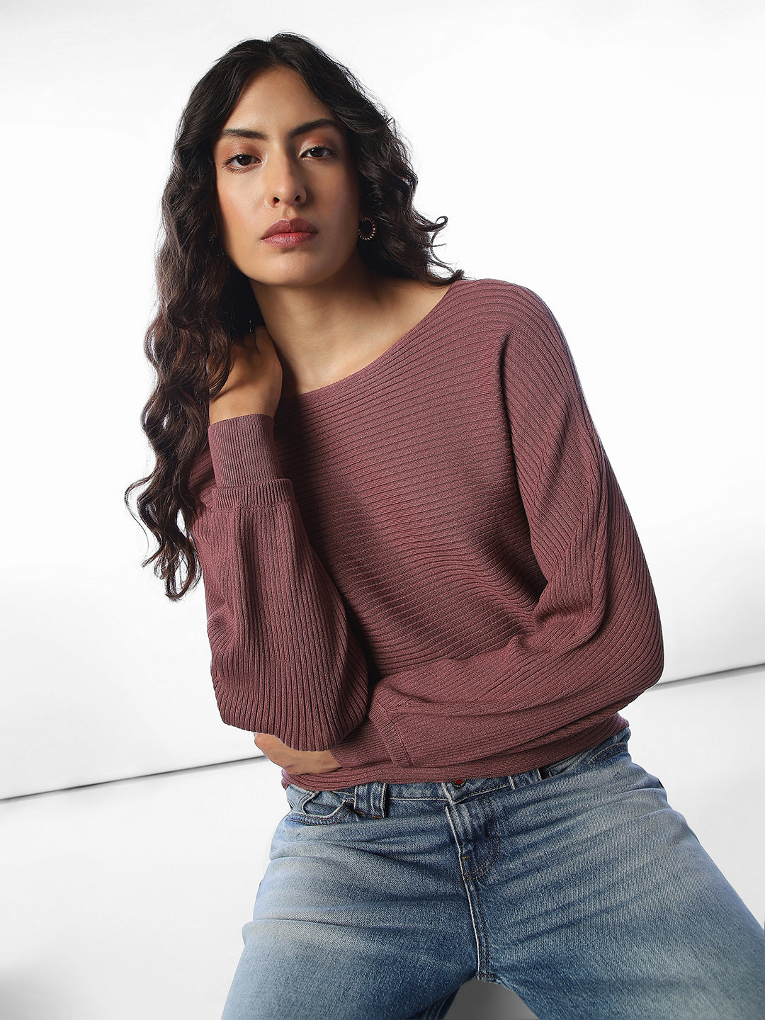 Rose Brown Oversized Pullover