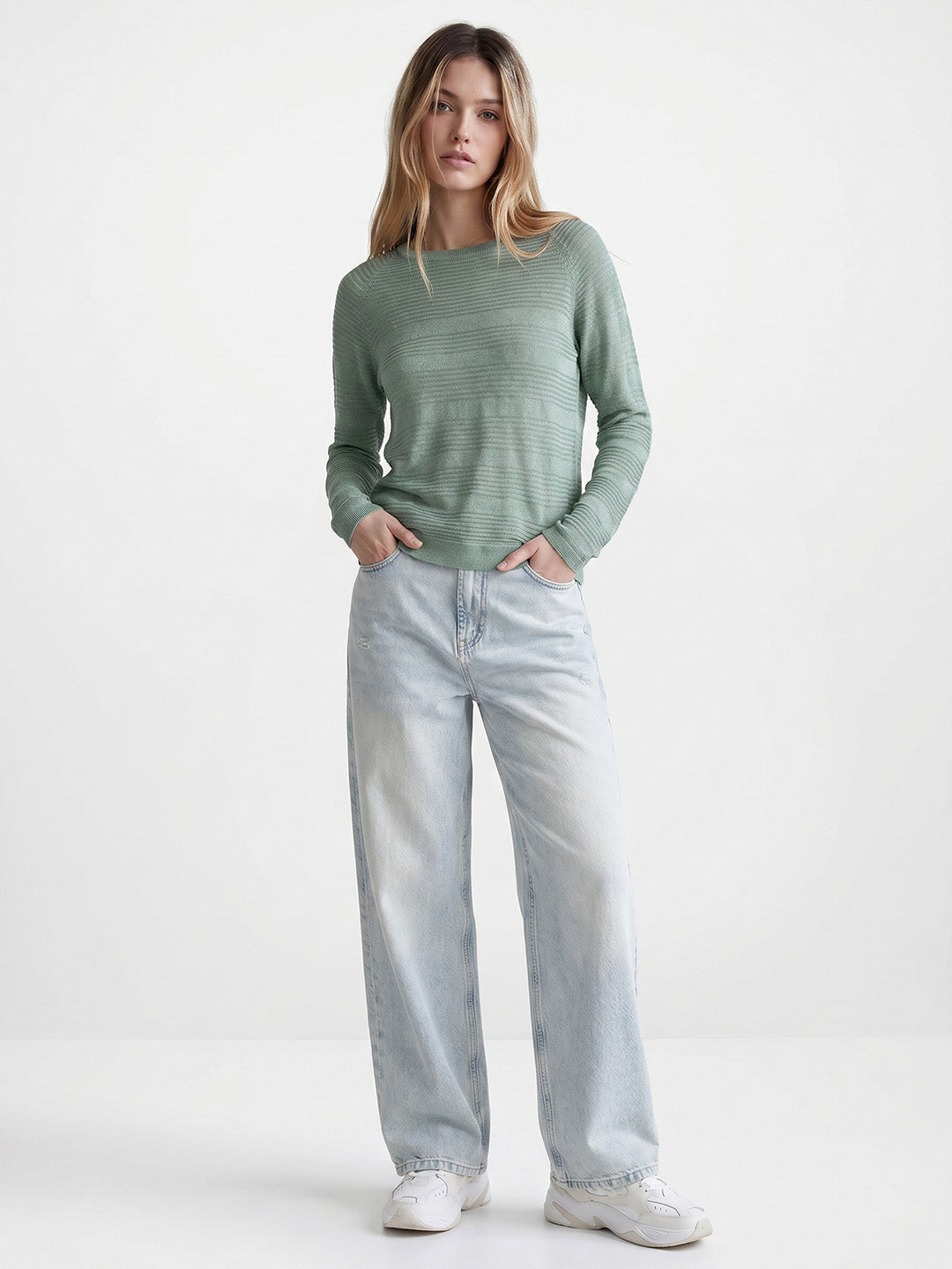 Green Full Sleeves Pullover