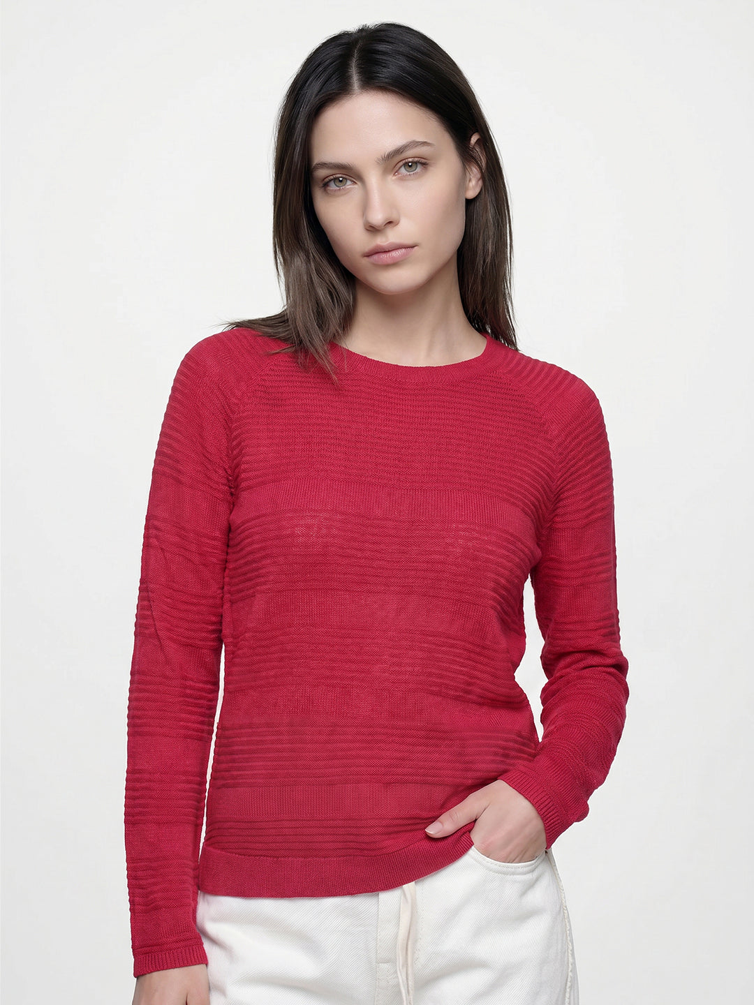 Red Full Sleeves Pullover