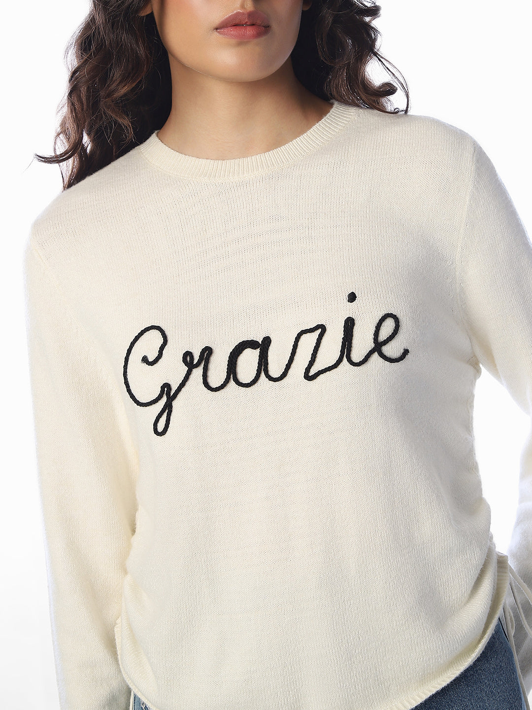 Off-White Printed O-Neck Pullover