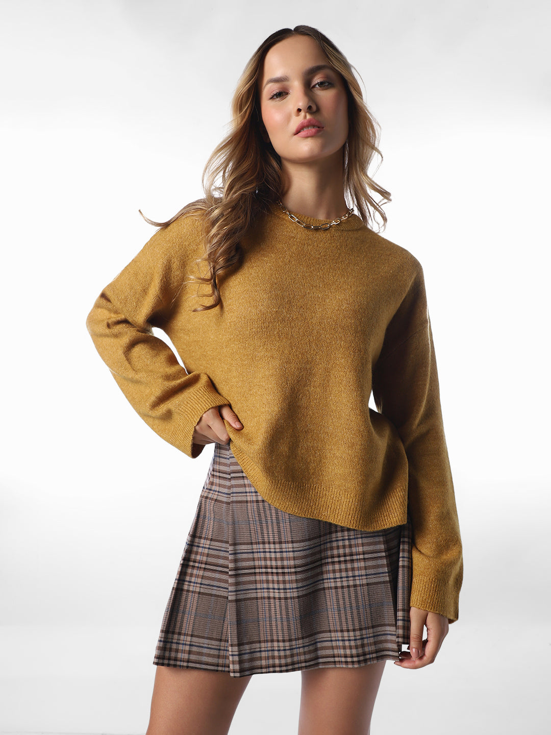Brown O-Neck Pullover