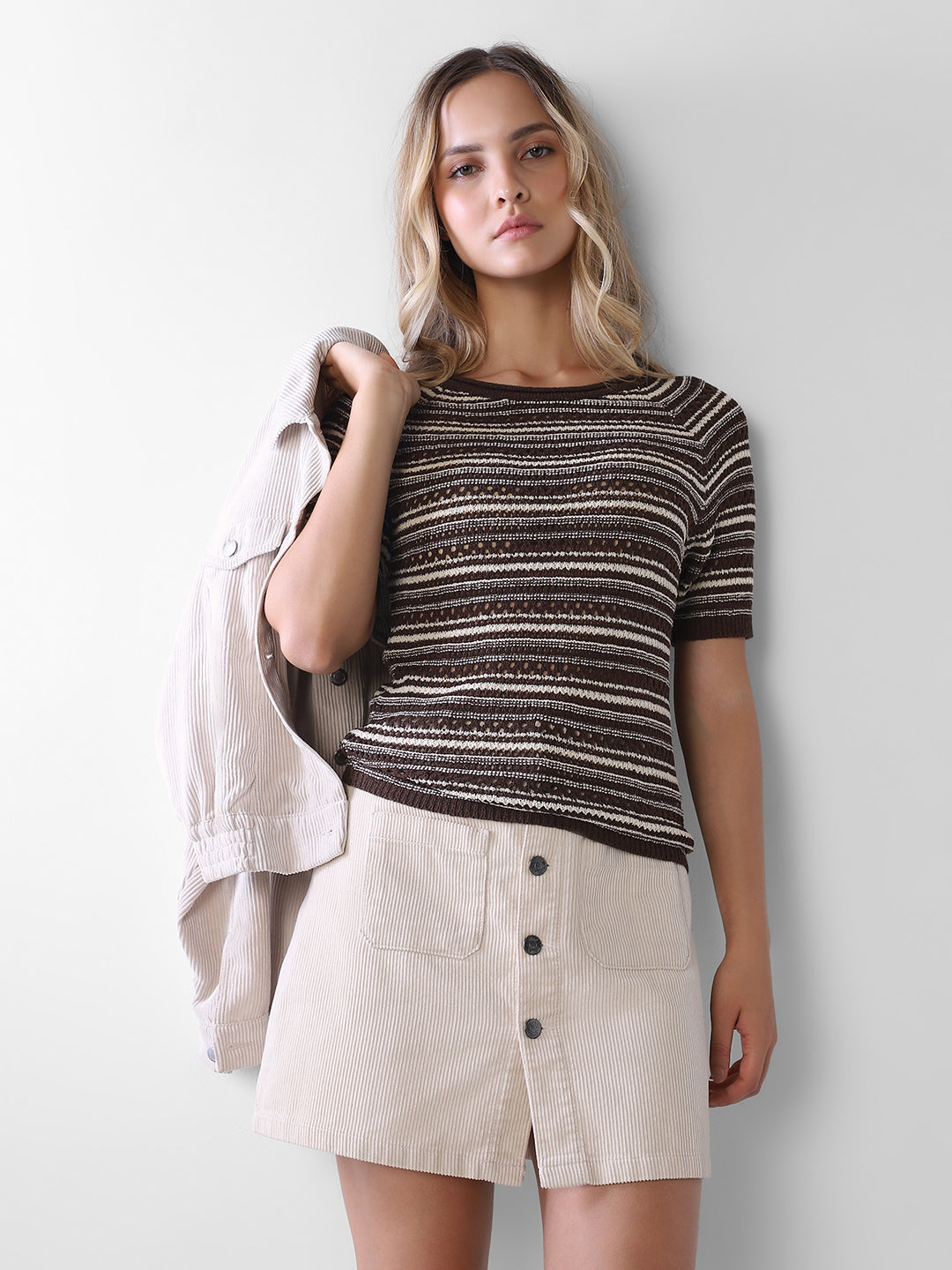 O-Neck Striped Pullover