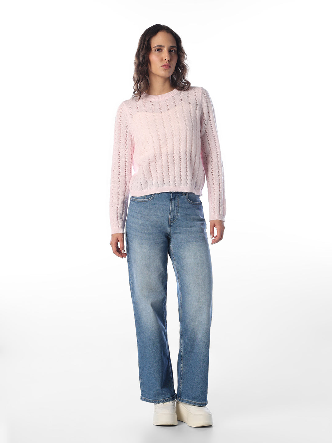 Light Pink O-Neck Pullover
