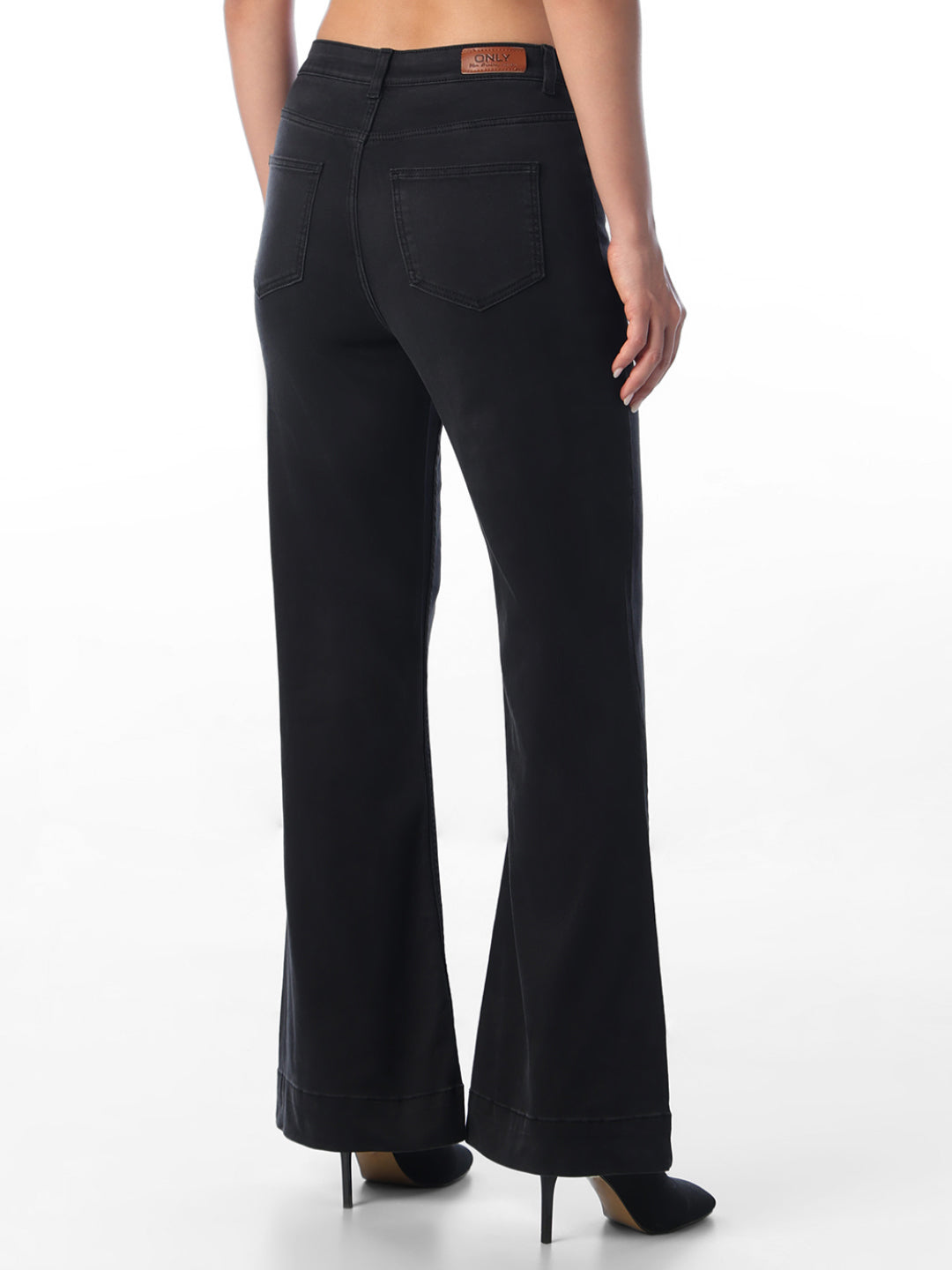 Black High Rise Flared Jeans