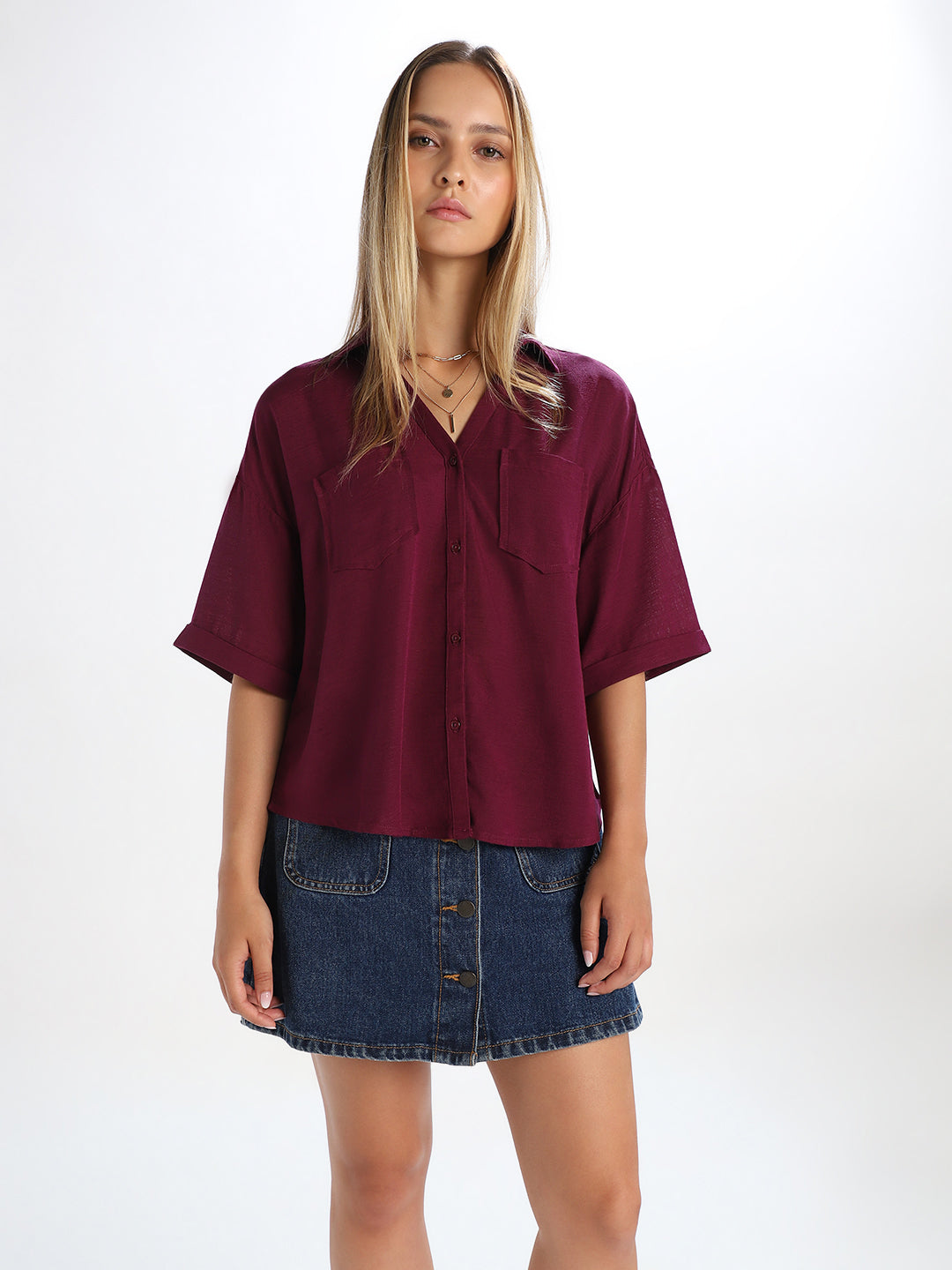 Dark Purple Loose Fit Jeans