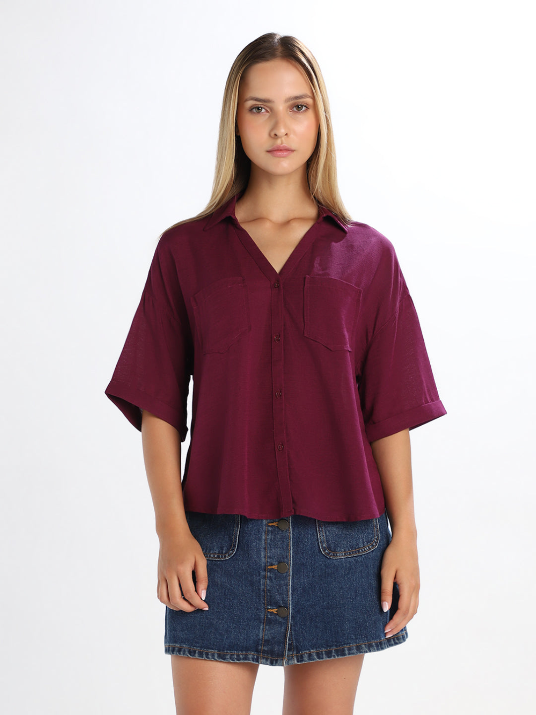 Dark Purple Loose Fit Shirt