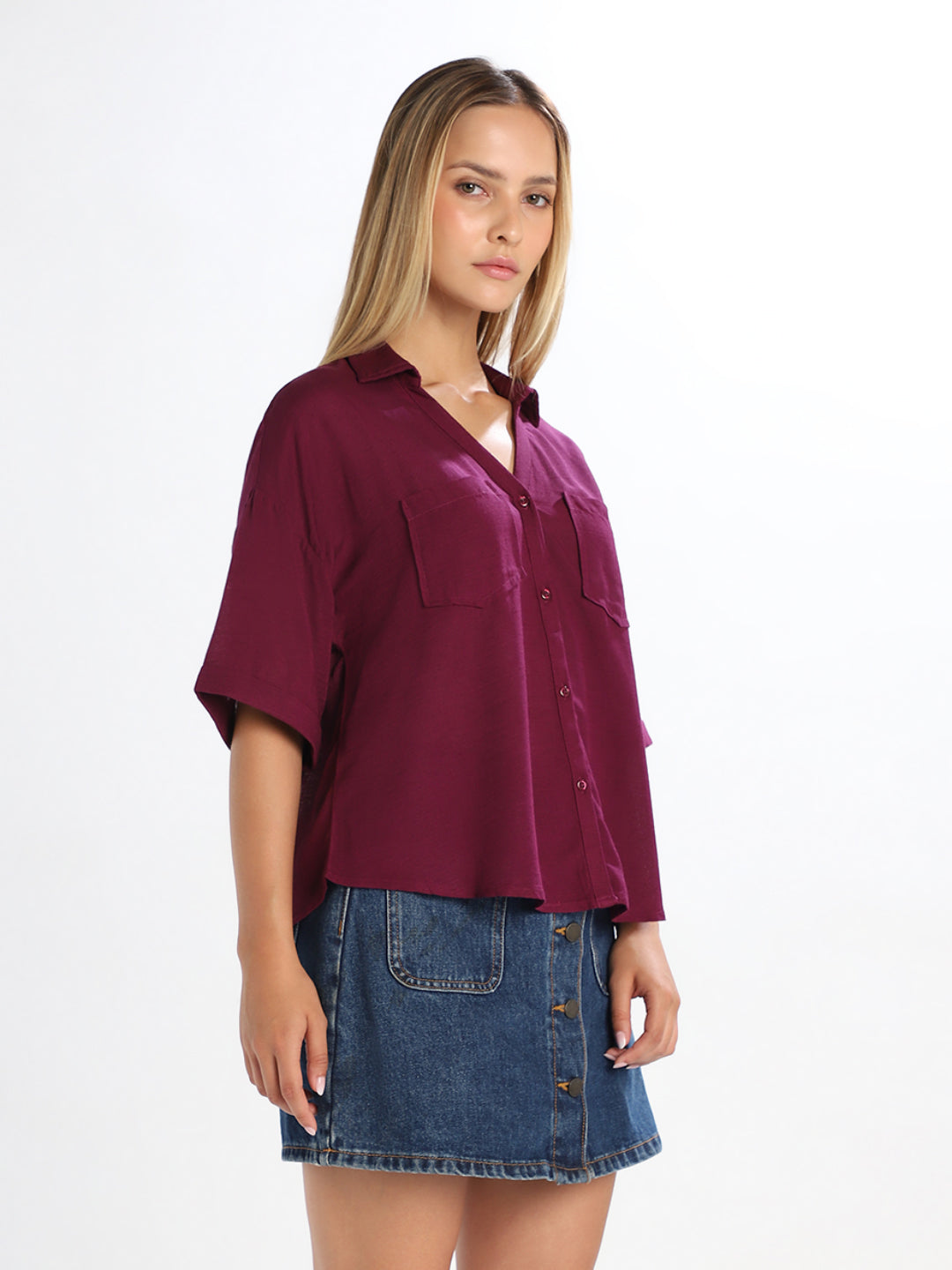 Dark Purple Loose Fit Shirt