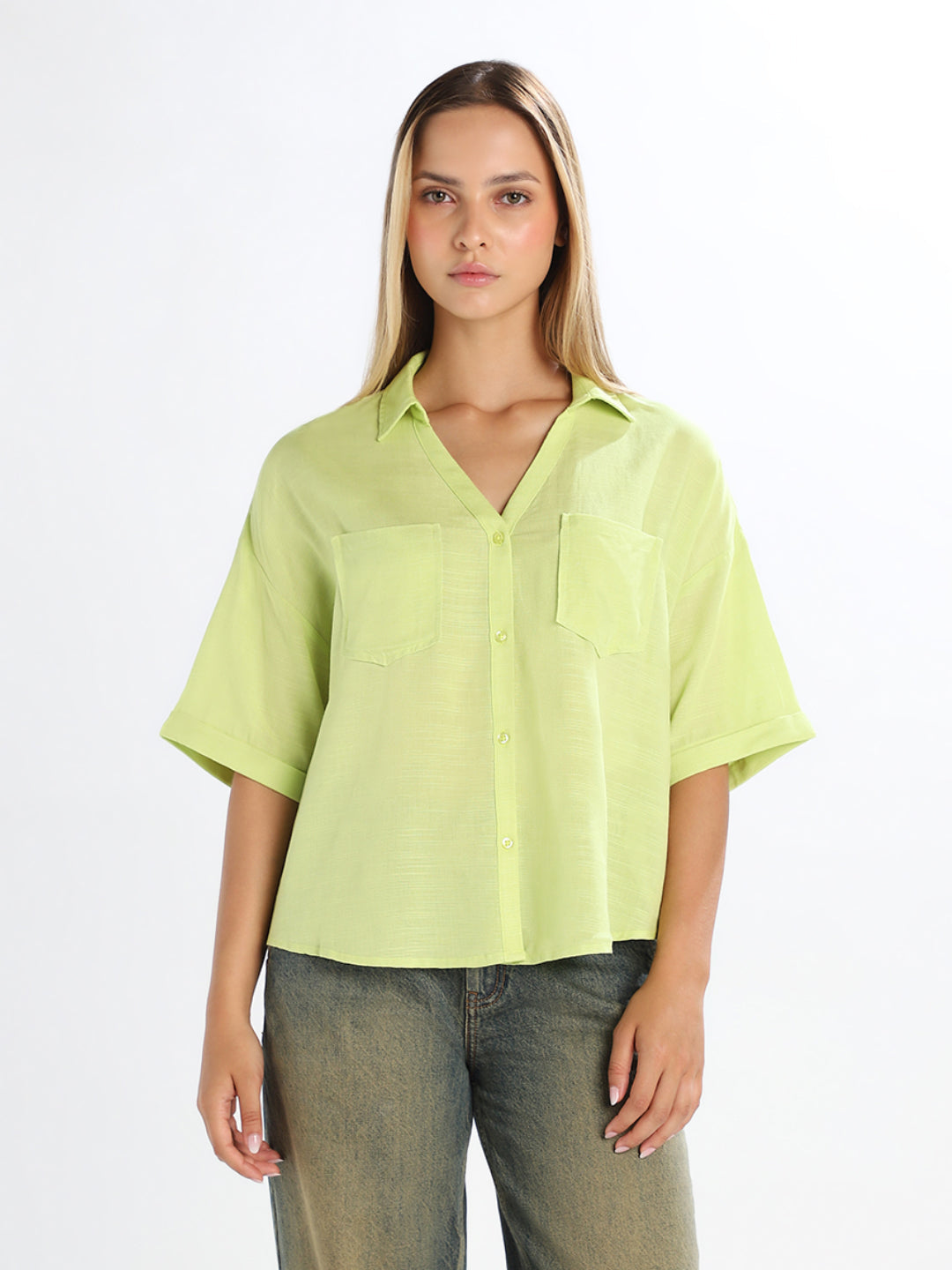 Lime Green Loose Fit Shirt