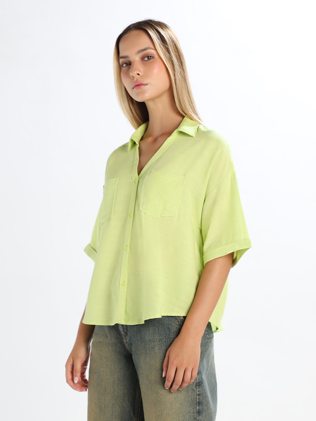 Lime Green Loose Fit Shirt