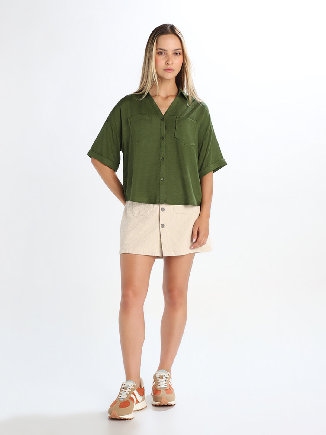 Dark Green Loose Fit Jeans