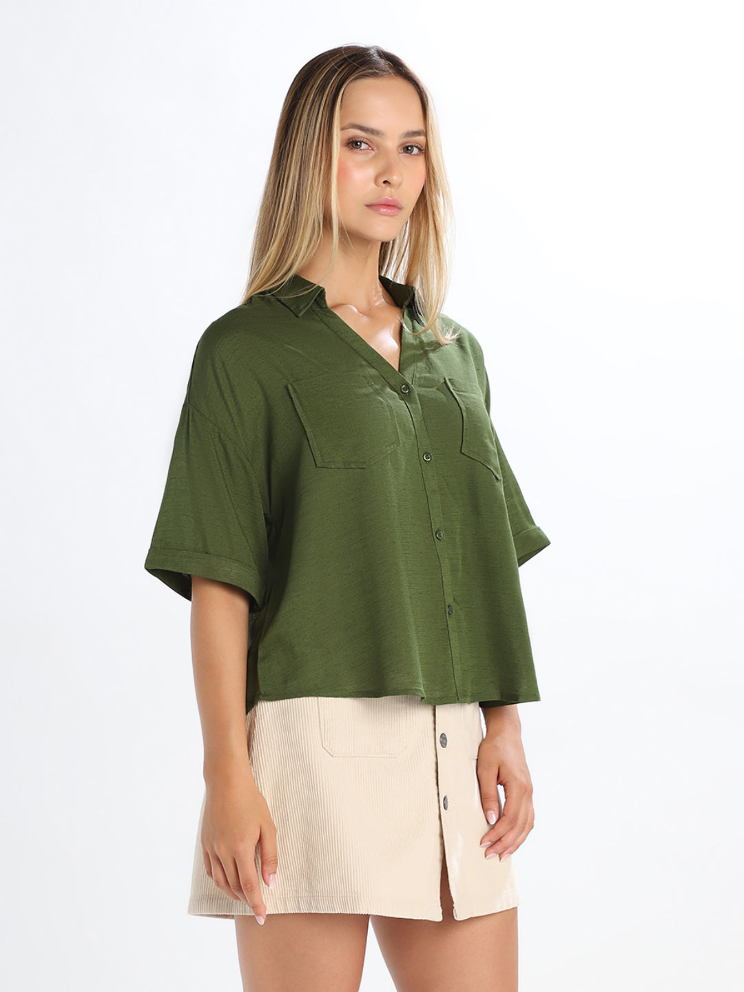 Dark Green Loose Fit Shirt