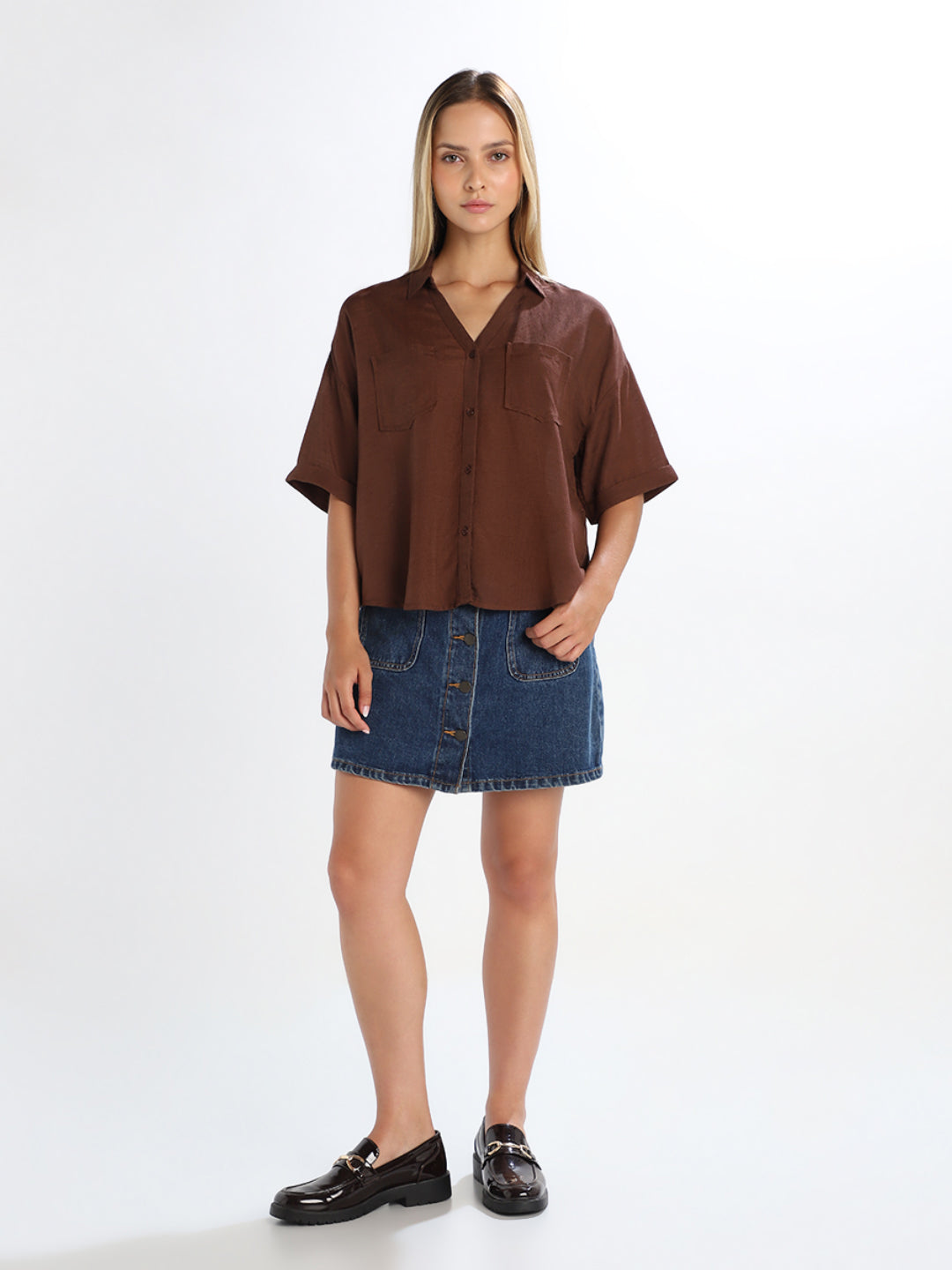 Dark Brown Loose Fit Jeans