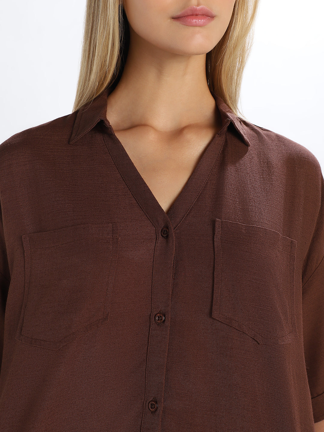 Dark Brown Loose Fit Shirt