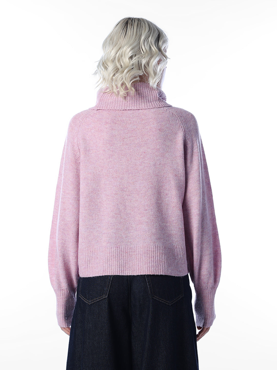 Pink Soft Knit Turtleneck Sweater
