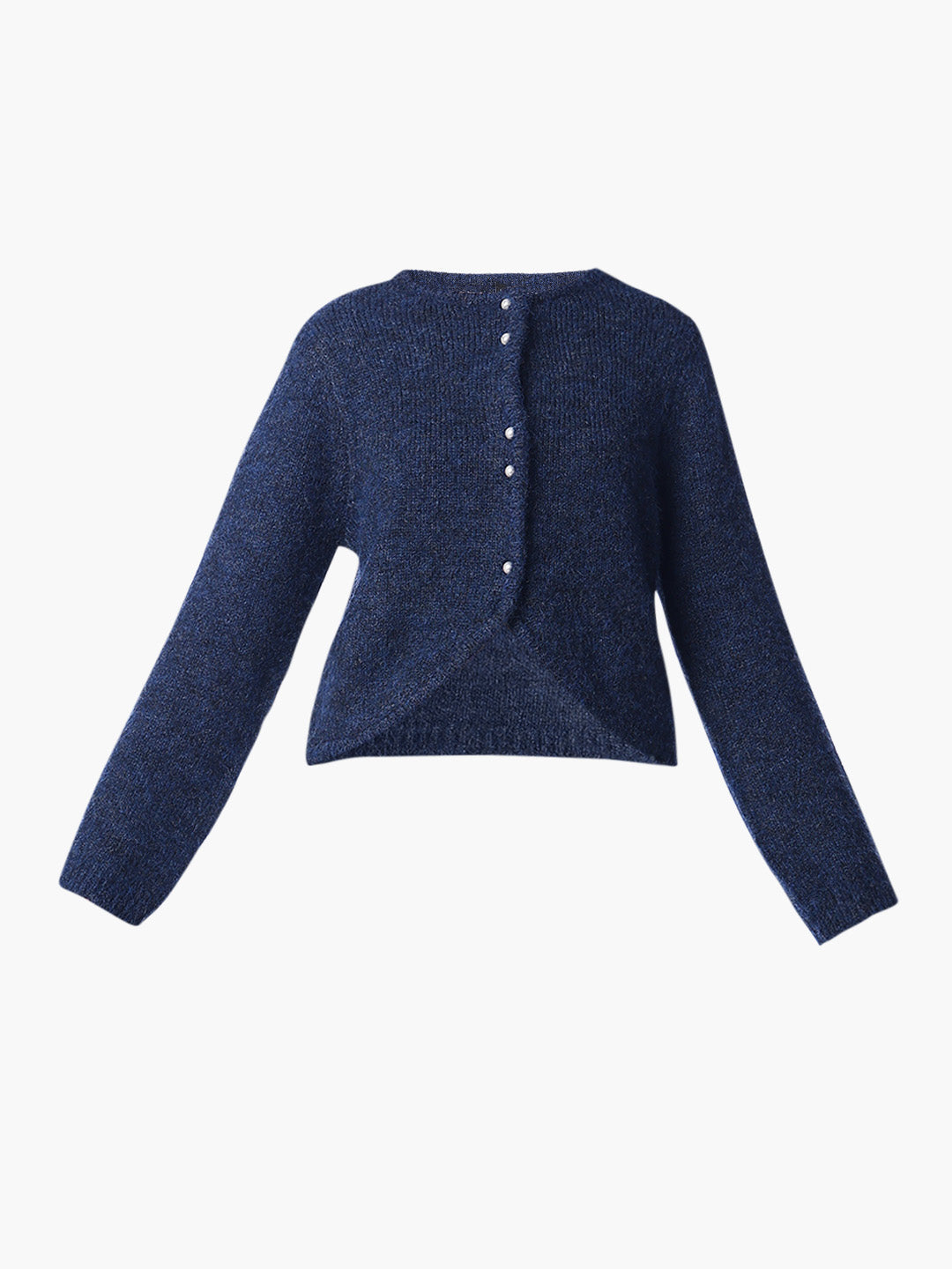 Navy Blue Buttoned Cardigan