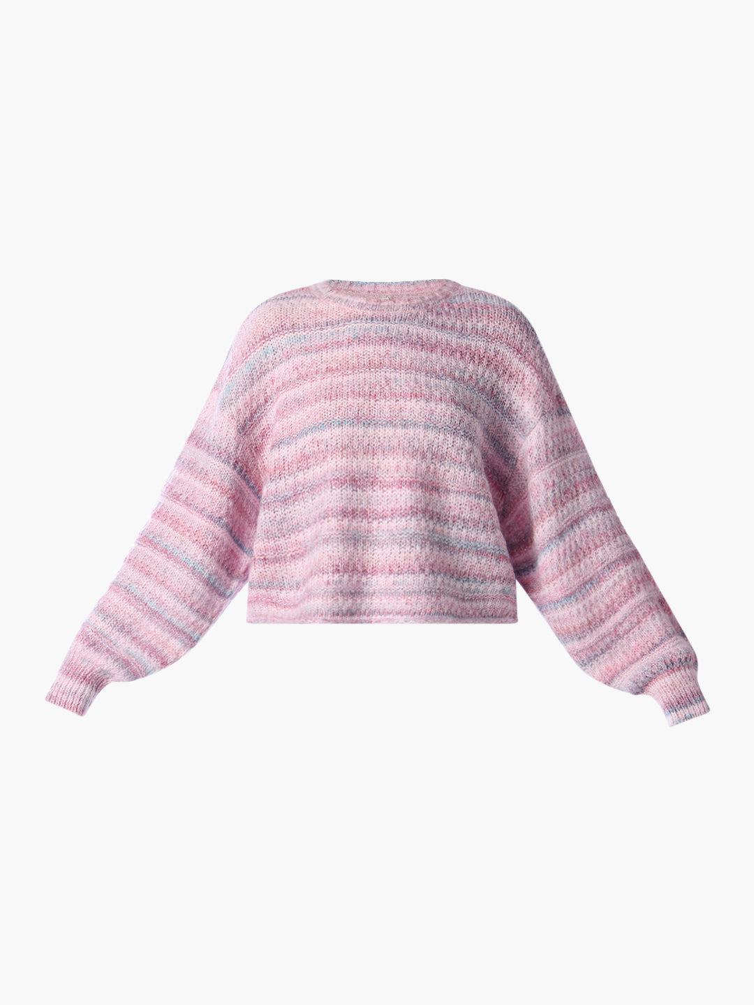 Pink Striped O-Neck Sweater