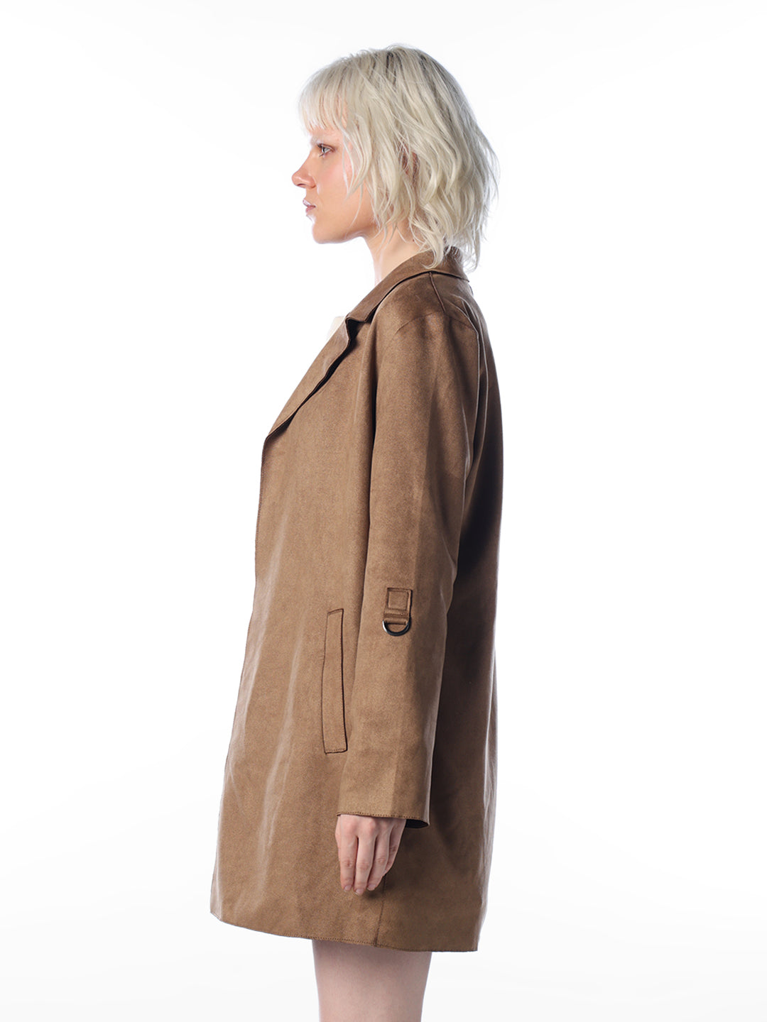 Brown Faux Suede Coat